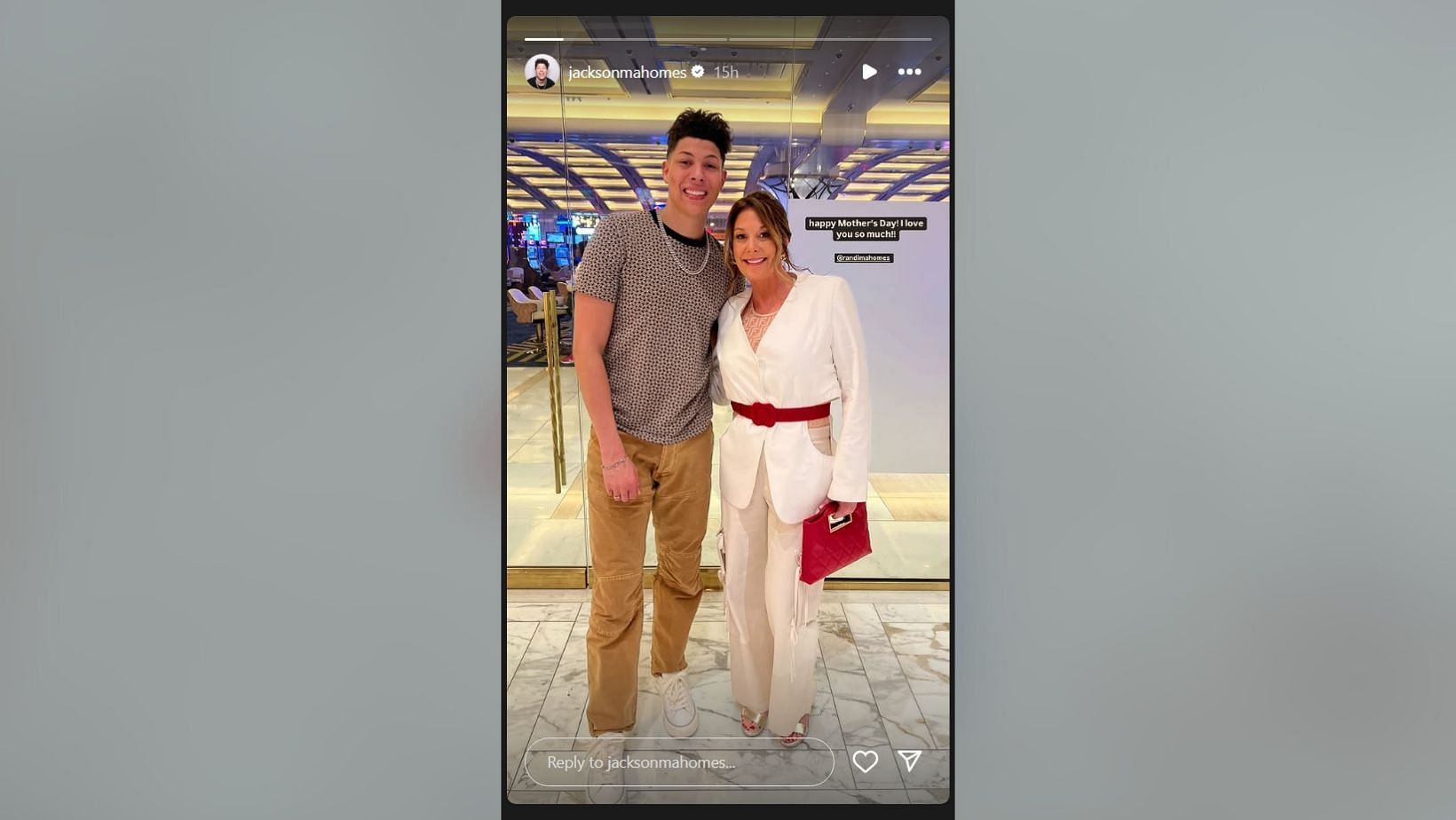 Patrick Mahomes' brother, Jackson joins his mom, Randi, for special Mother's Day snap (Image Credit: Jackson/IG)